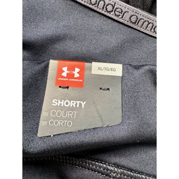 Under Armour Size XL Shorty Court Boy Compression Shorts Black Women's NWT - Picture 3 of 8
